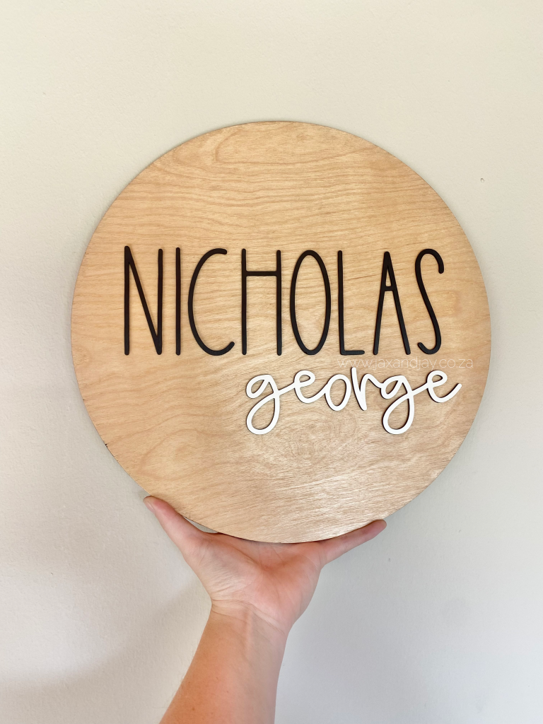 Wooden name sign