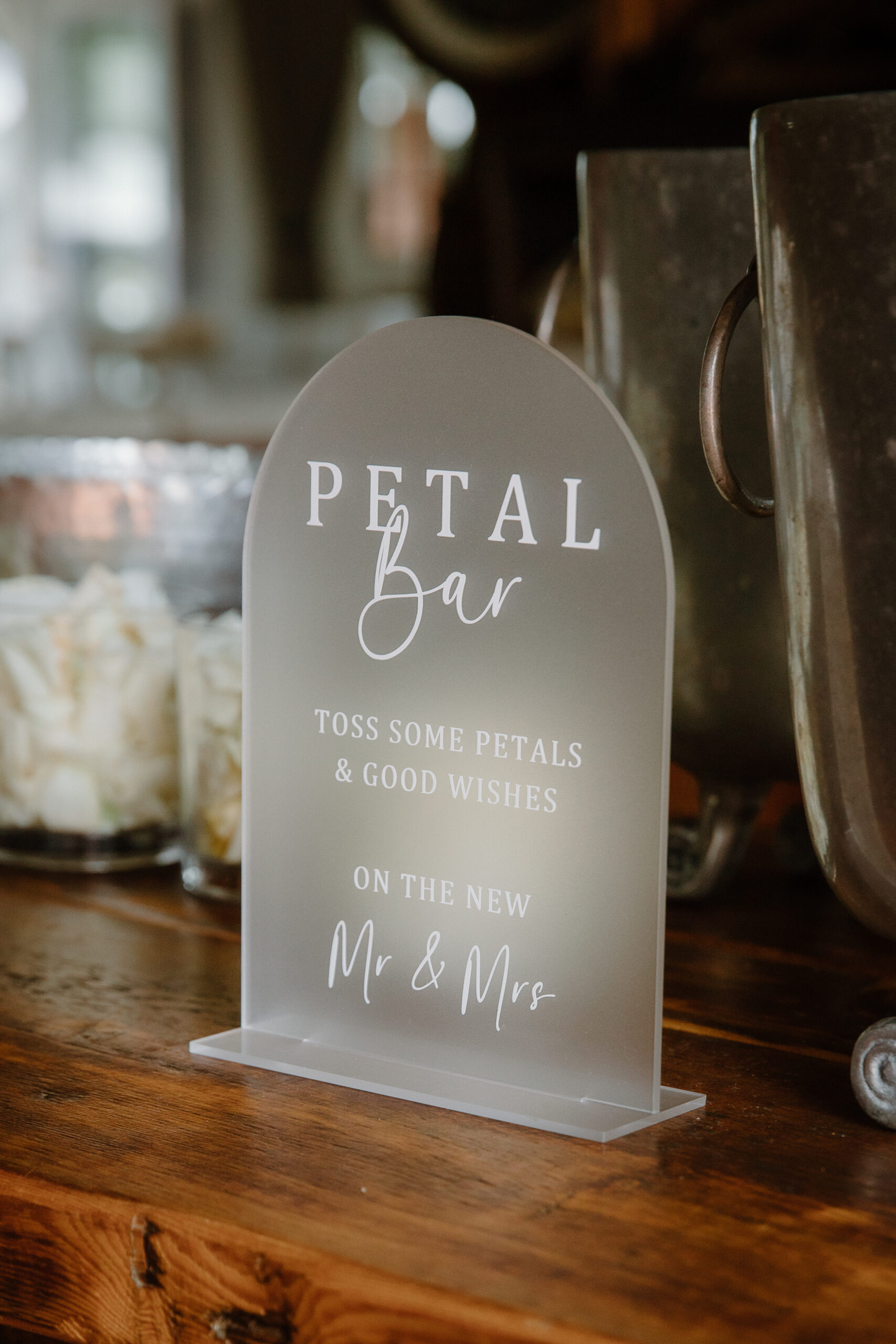 Acrylic Petal bar sign