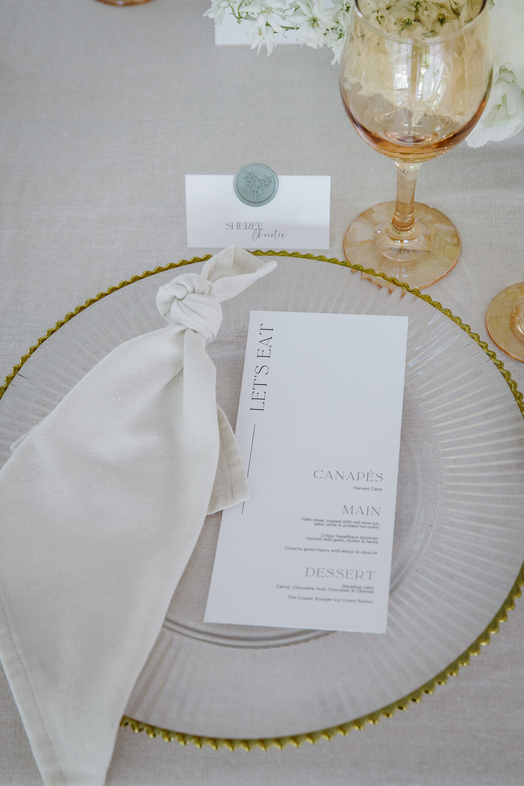 Wax seal name place card
