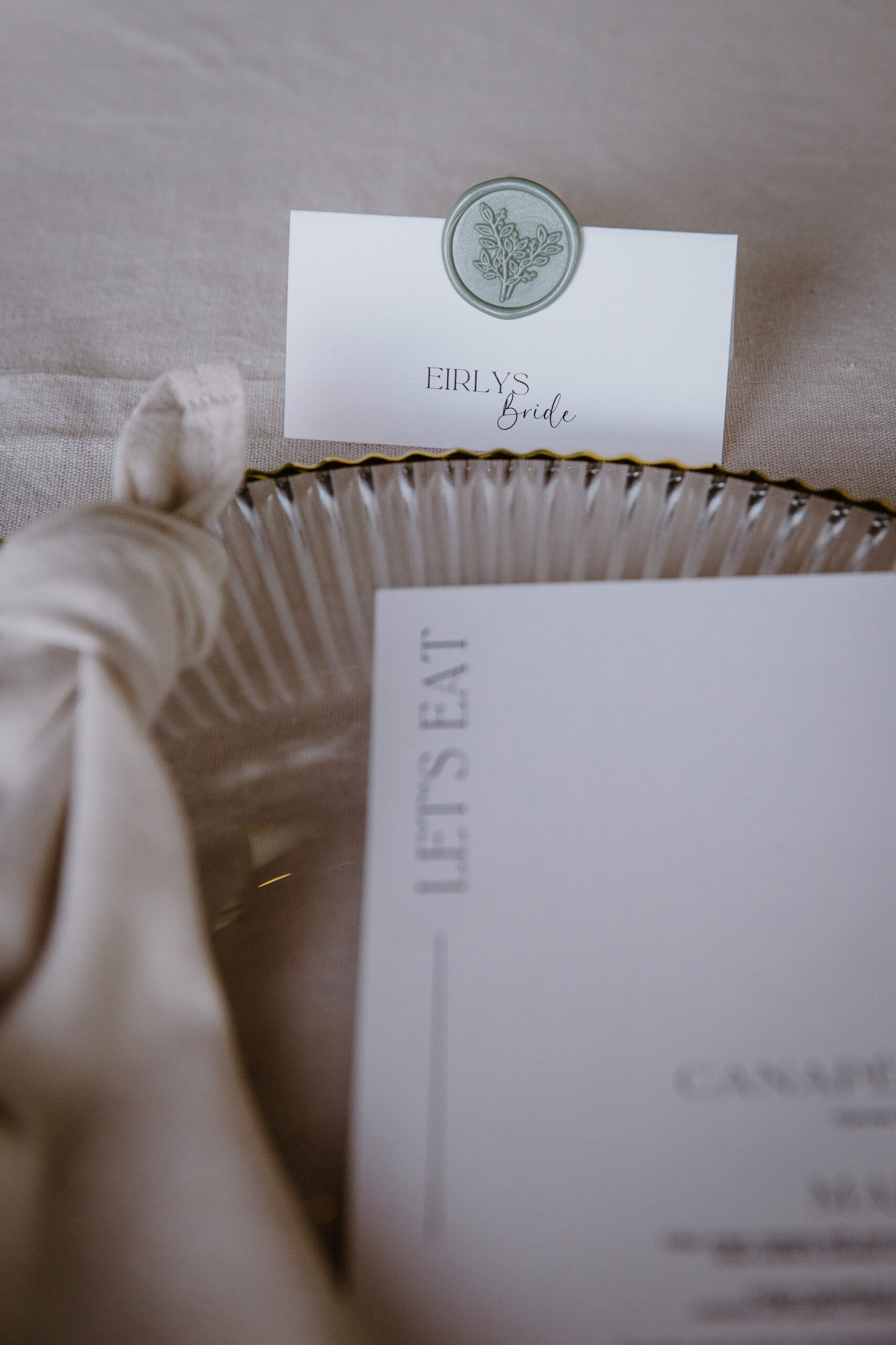 Wax seal name place card