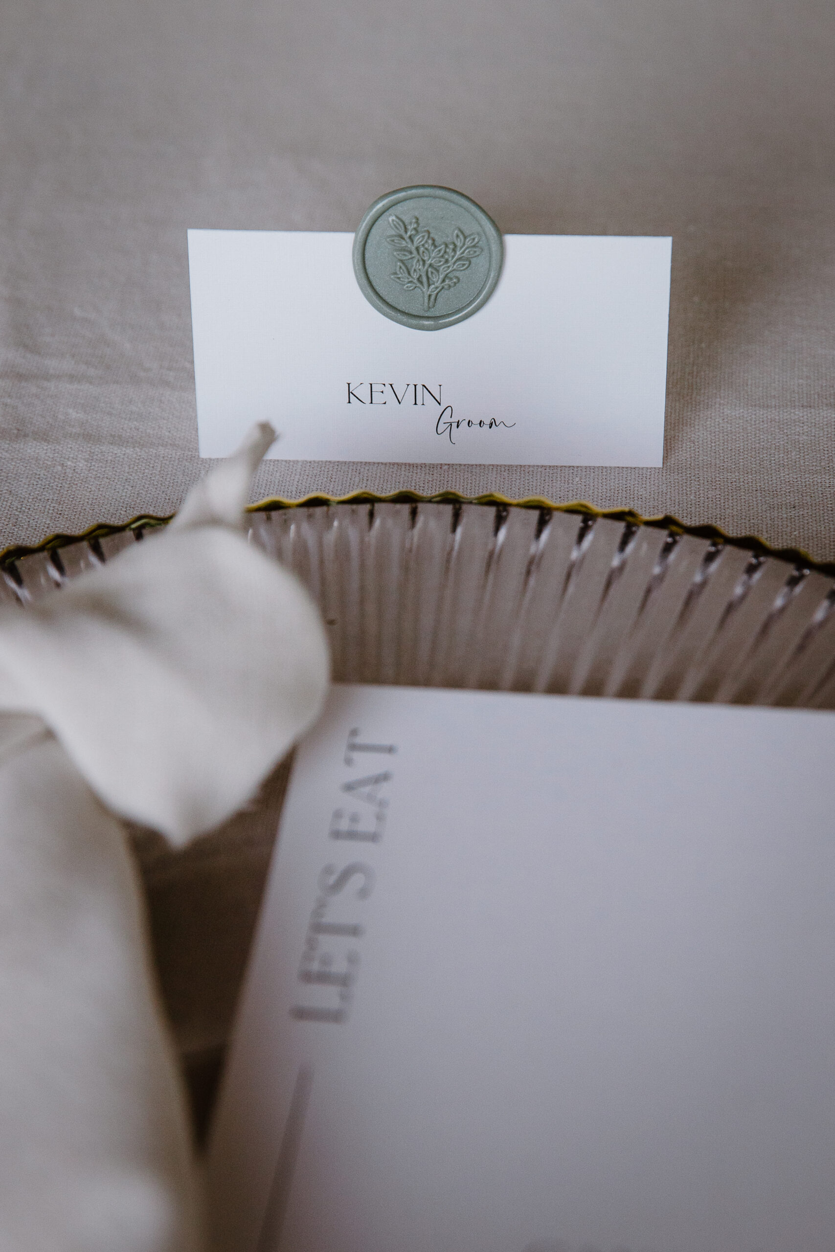 Wax seal name place card
