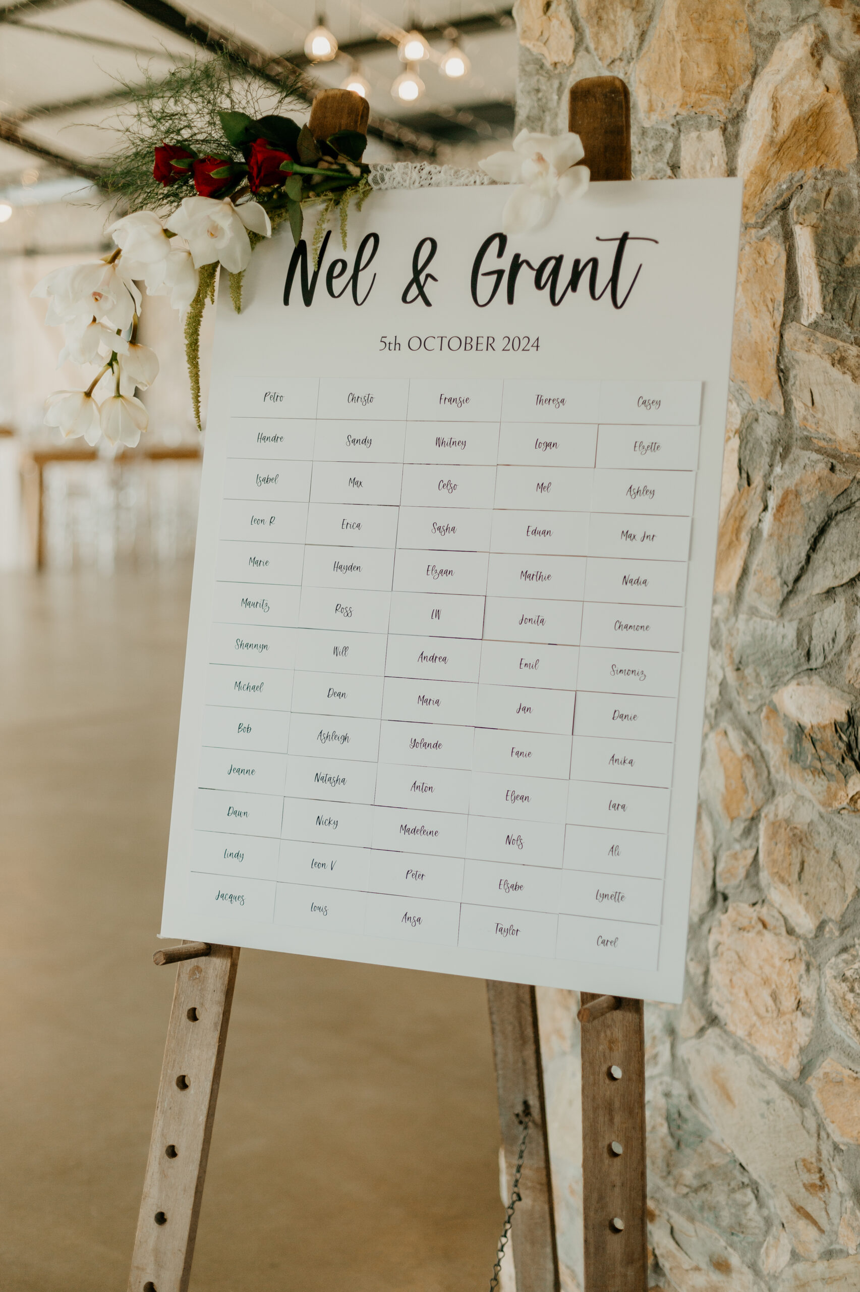 Wedding seating chart