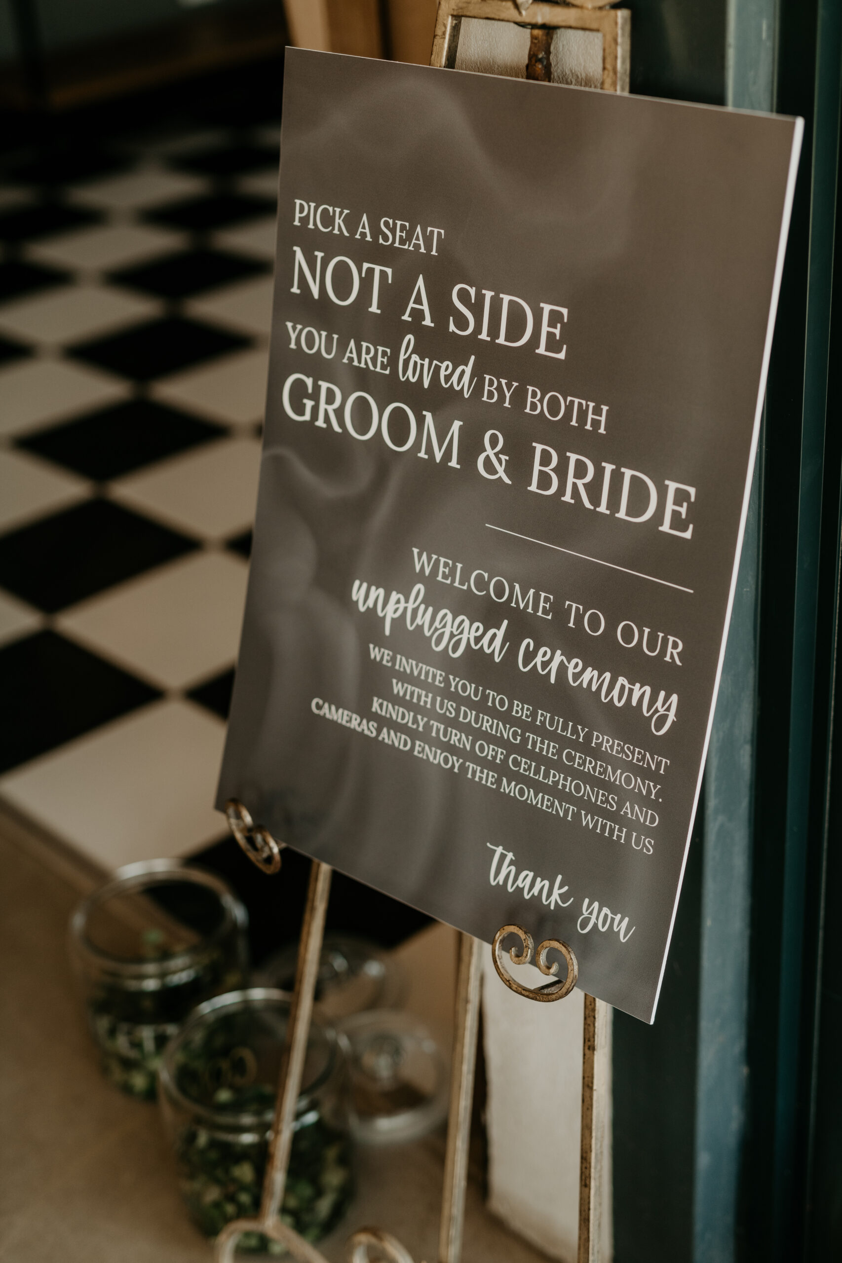unplugged ceremony sign