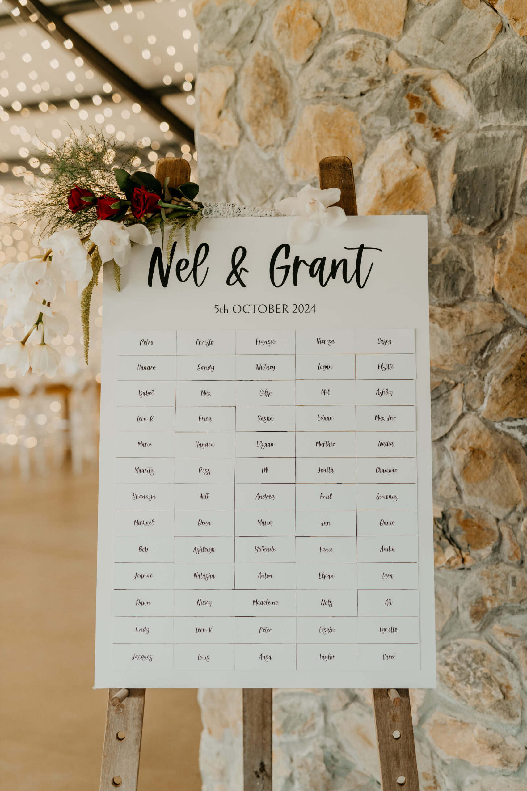 Wedding seating chart