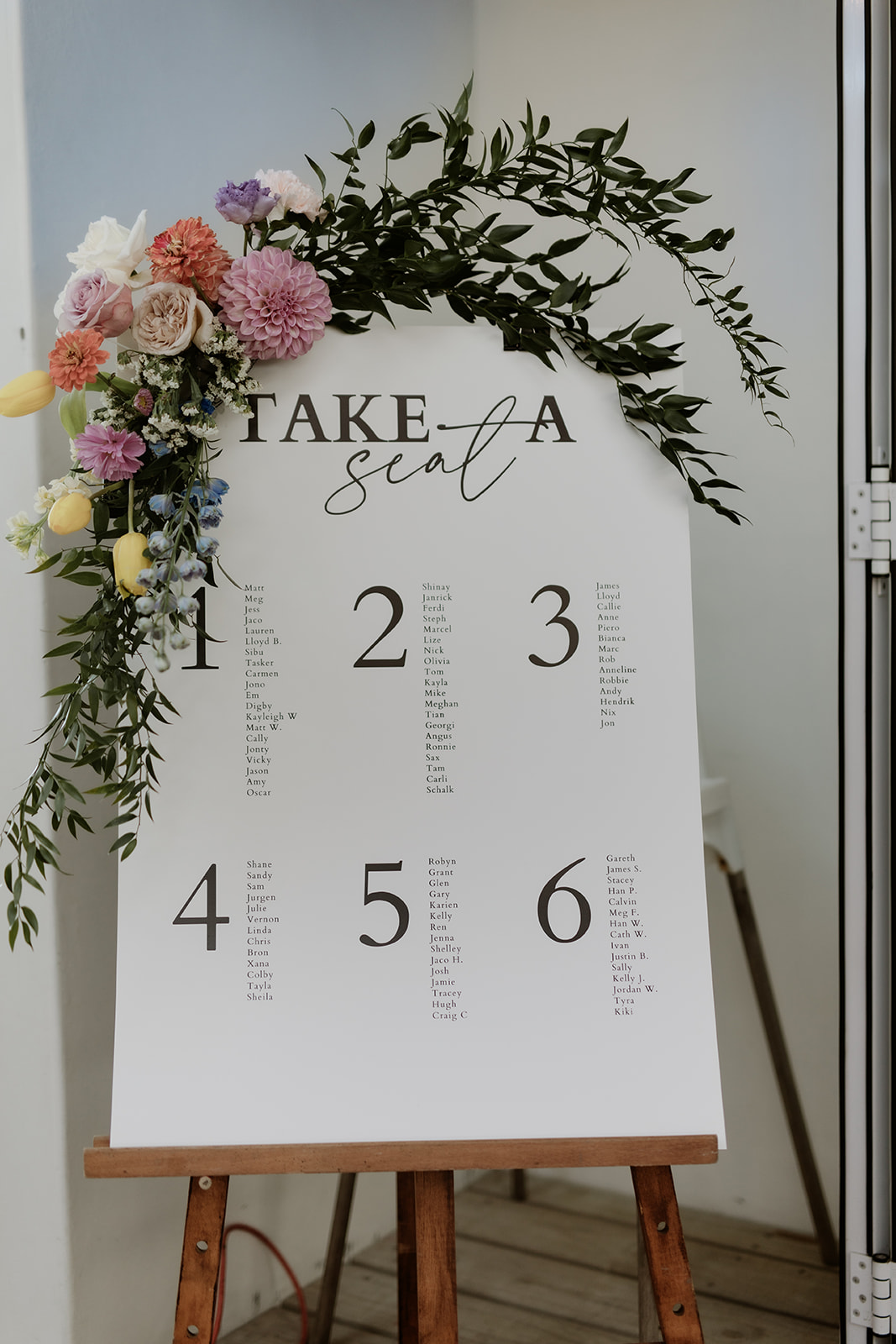Wedding seating chart