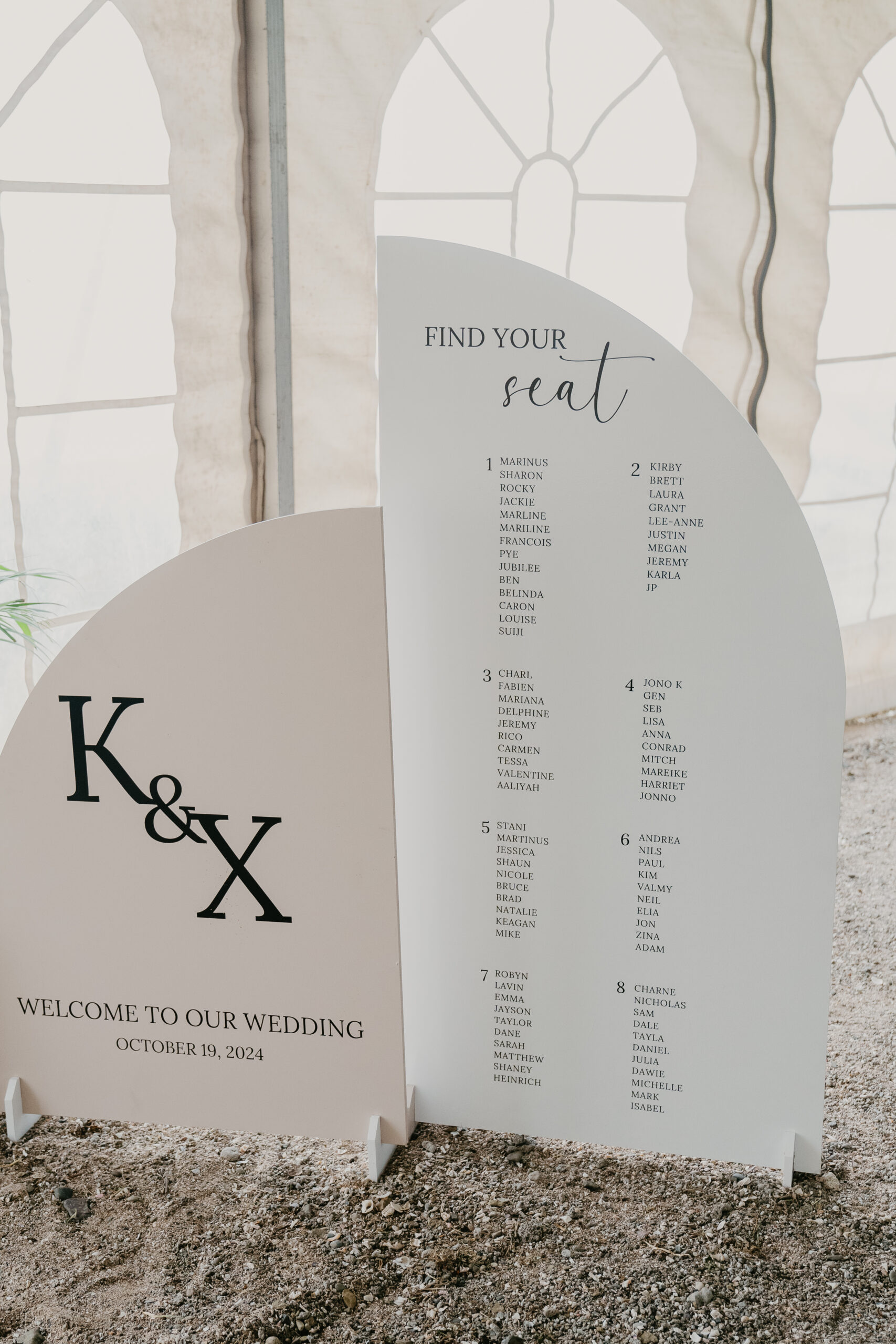 Seating chart and welcome sign set