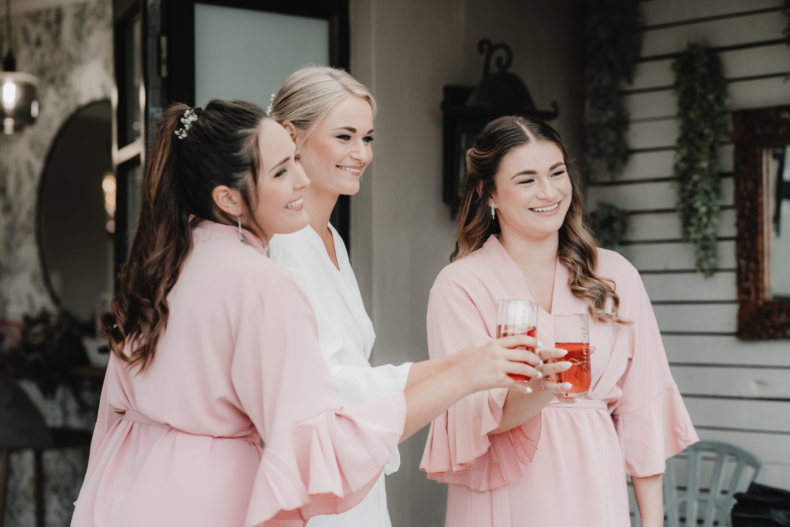 Personalised glasses for bridal party