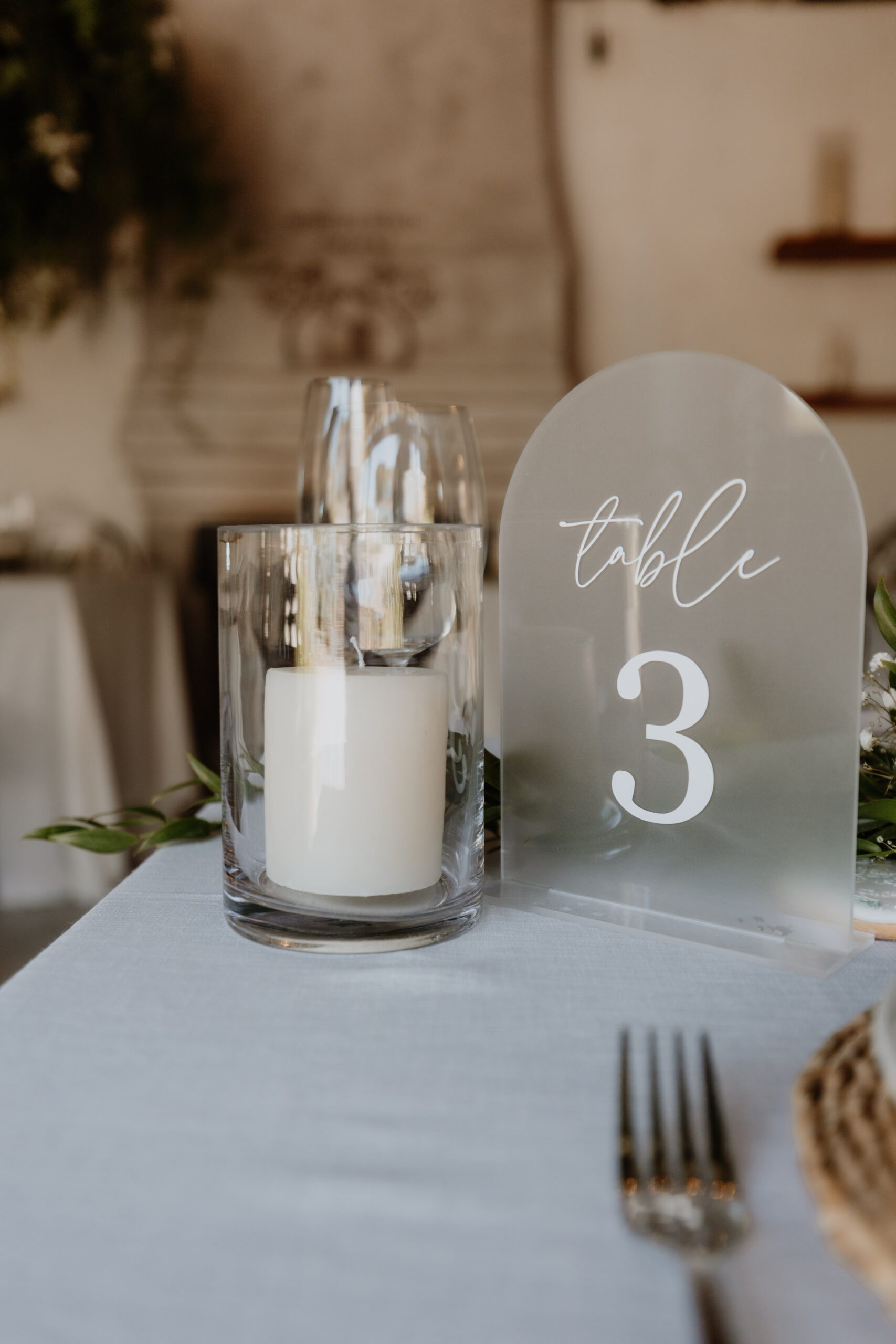 Acrylic table number