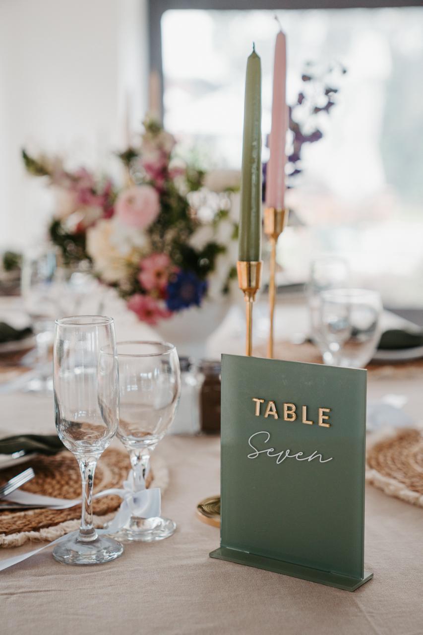 sage green acrylic table number
