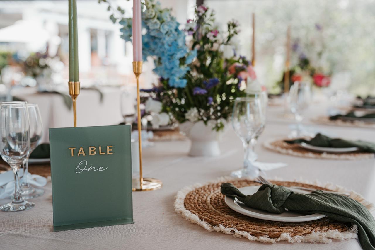Sage green acrylic table number