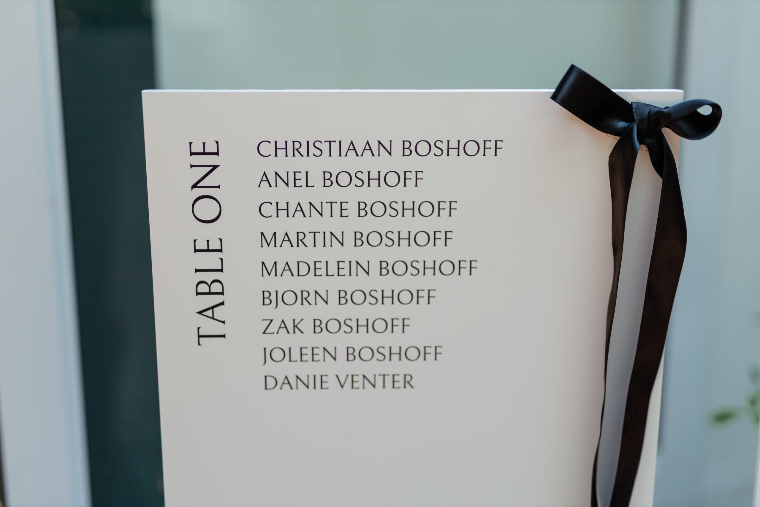 Wedding seating chart