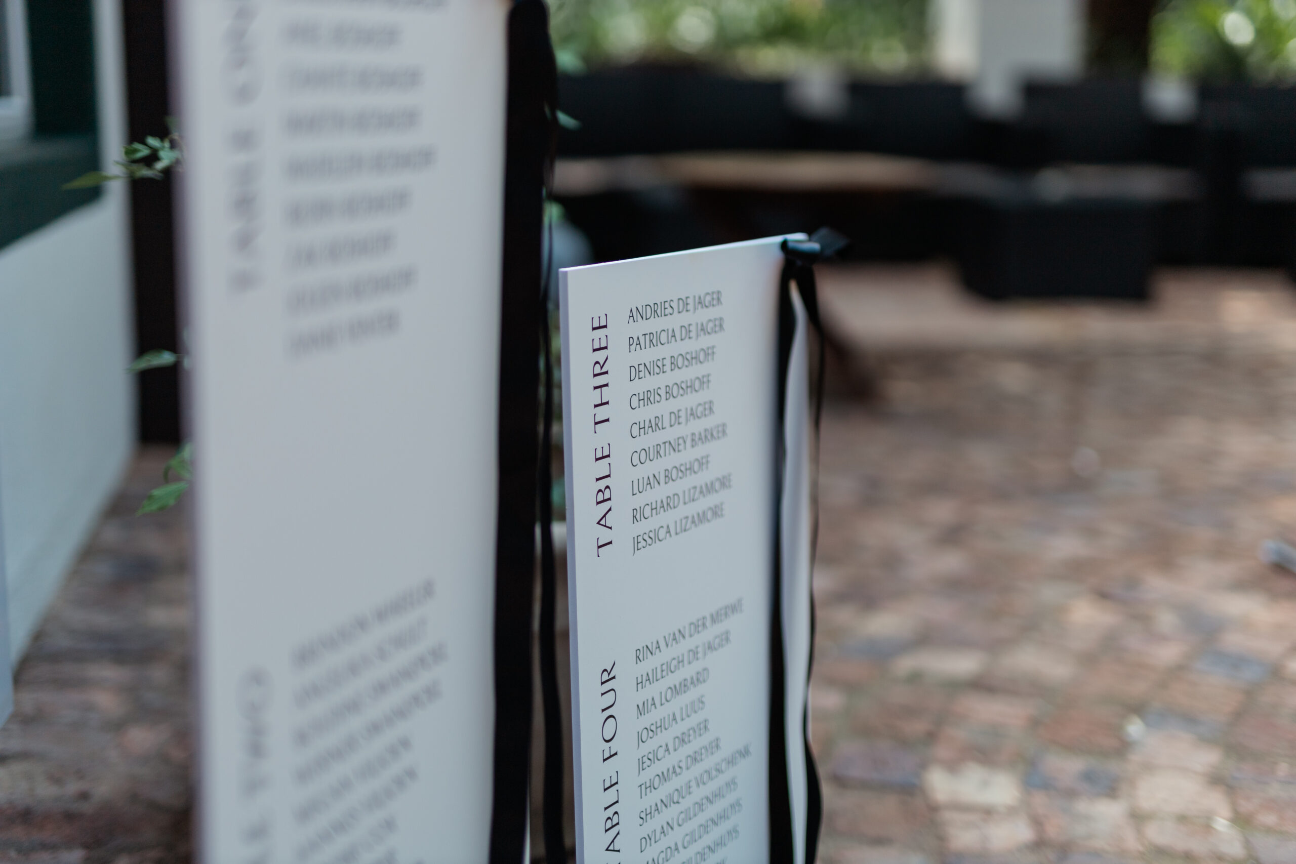 Wedding seating chart
