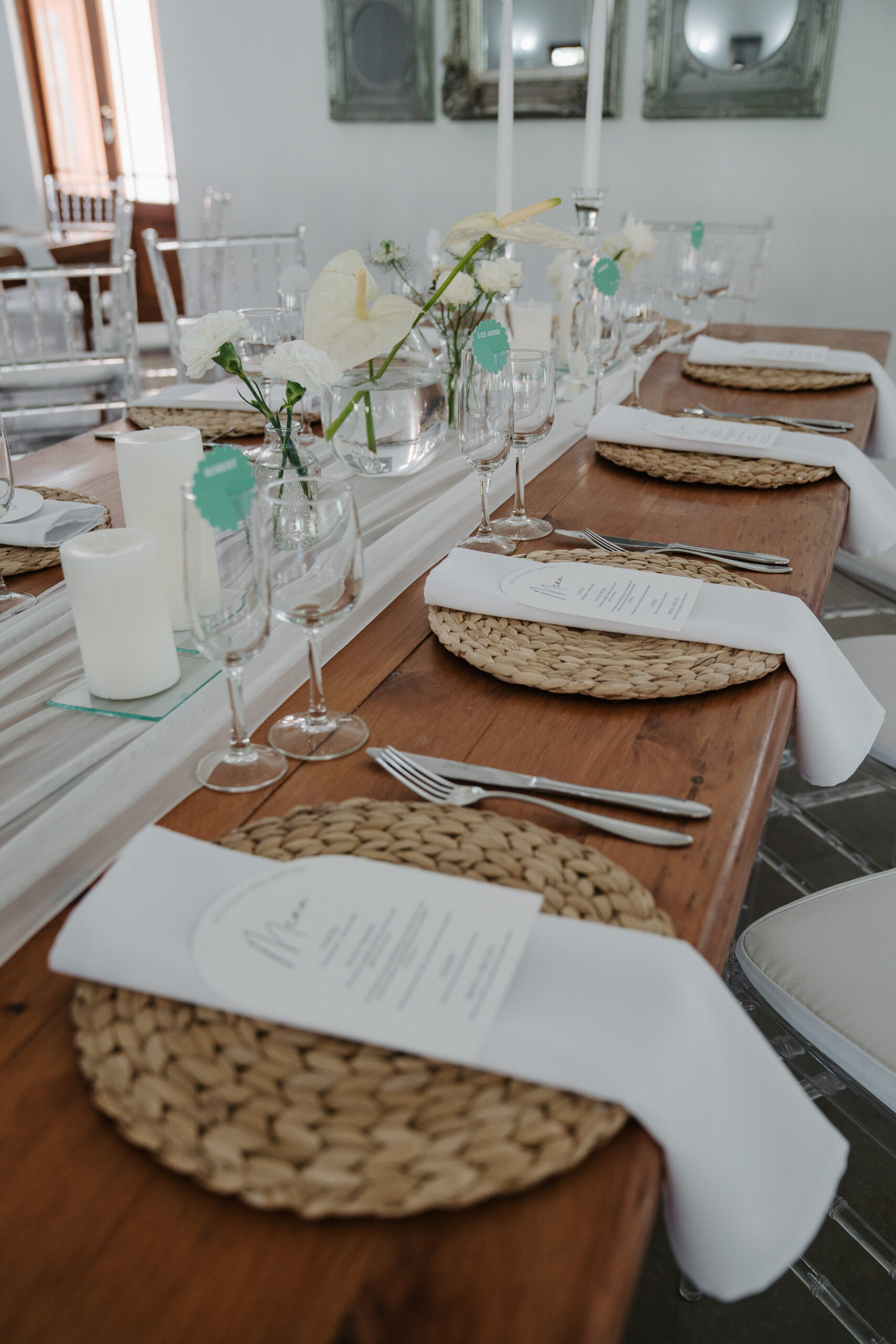 Arch Wedding menu