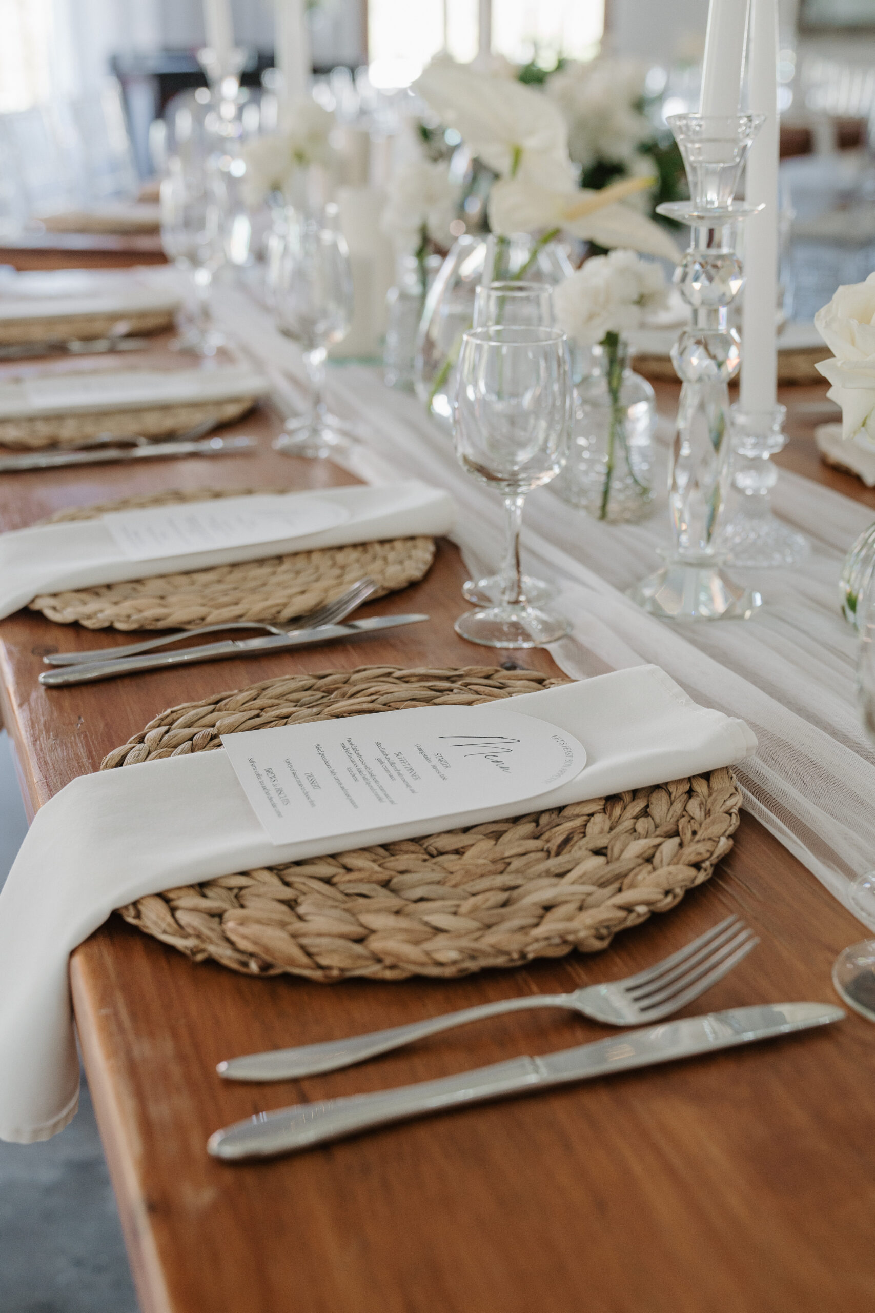 Arch wedding menu