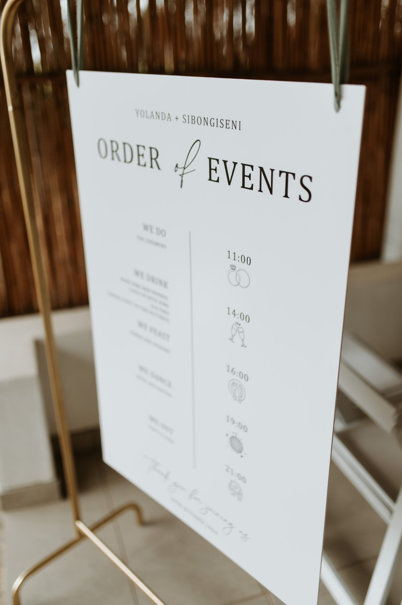 Wedding order of events sign